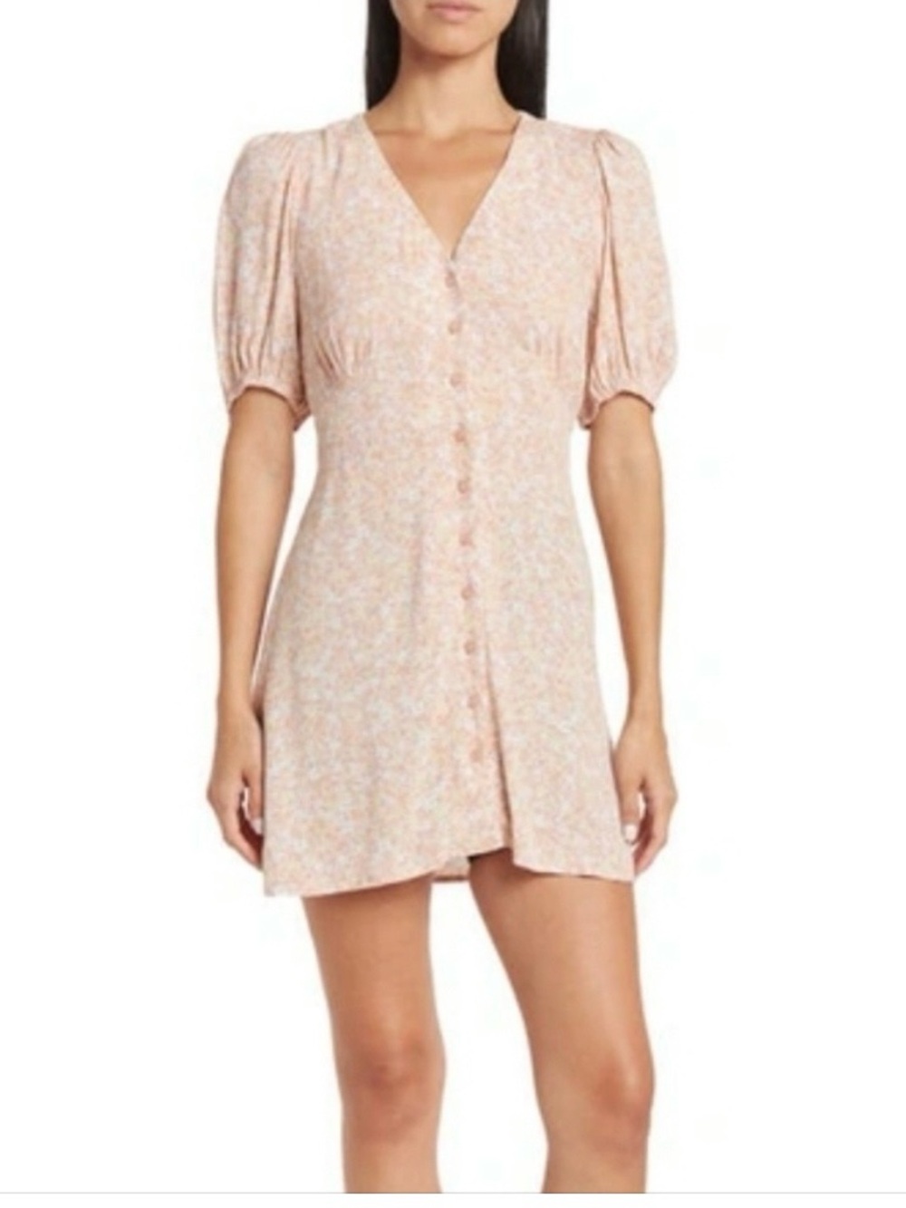 Sophie Rue Shopbop Blush Floral Button-Down Mini Dress Small